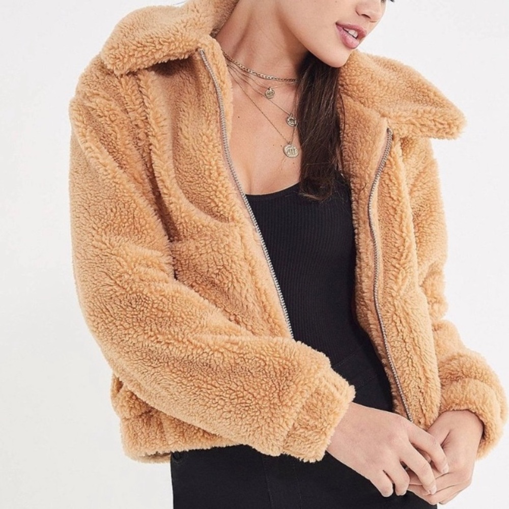 Urban Outfitters Cropped Teddy Jacket
